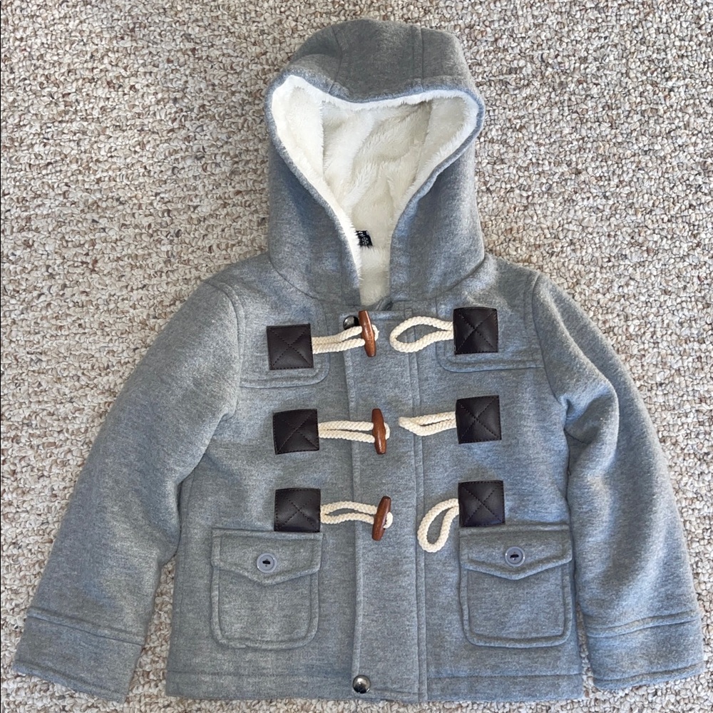 Stylish Gray Kids Puffer Jacket with Hood